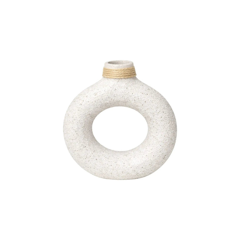 Frankly Cotton Textured Ring Ceramic Vase by Nest & Stem Homewares