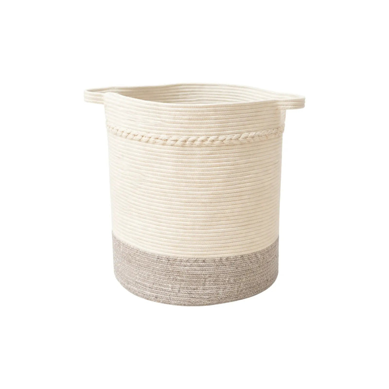 Frankly Cotton Woven Linen Basket White/Natural by Nest & Stem Homewares
