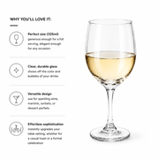 Frankly Cotton Clear Wine Toughened Glass 325ml by Nest & Stem Homewares