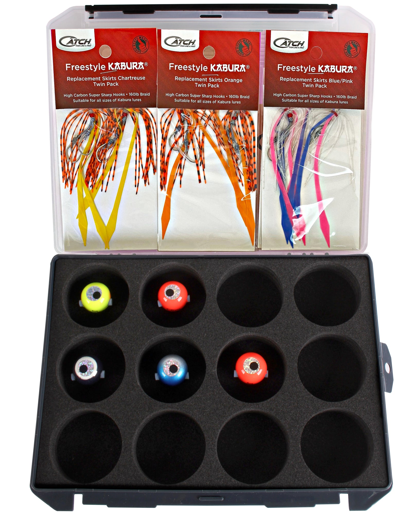 Catch 5 x 60g/80g  Kabura Value Pack in tackle box - Action Outdoors Kiwi