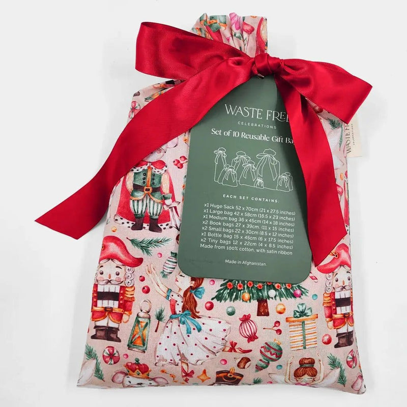 Waste Free Celebrations Fabric Gift Bags Nutcracker Fritz und freunde (Reusable Gift Bag Set) Nutcracker Fritz und freunde (Reusable Gift Bag Set)
