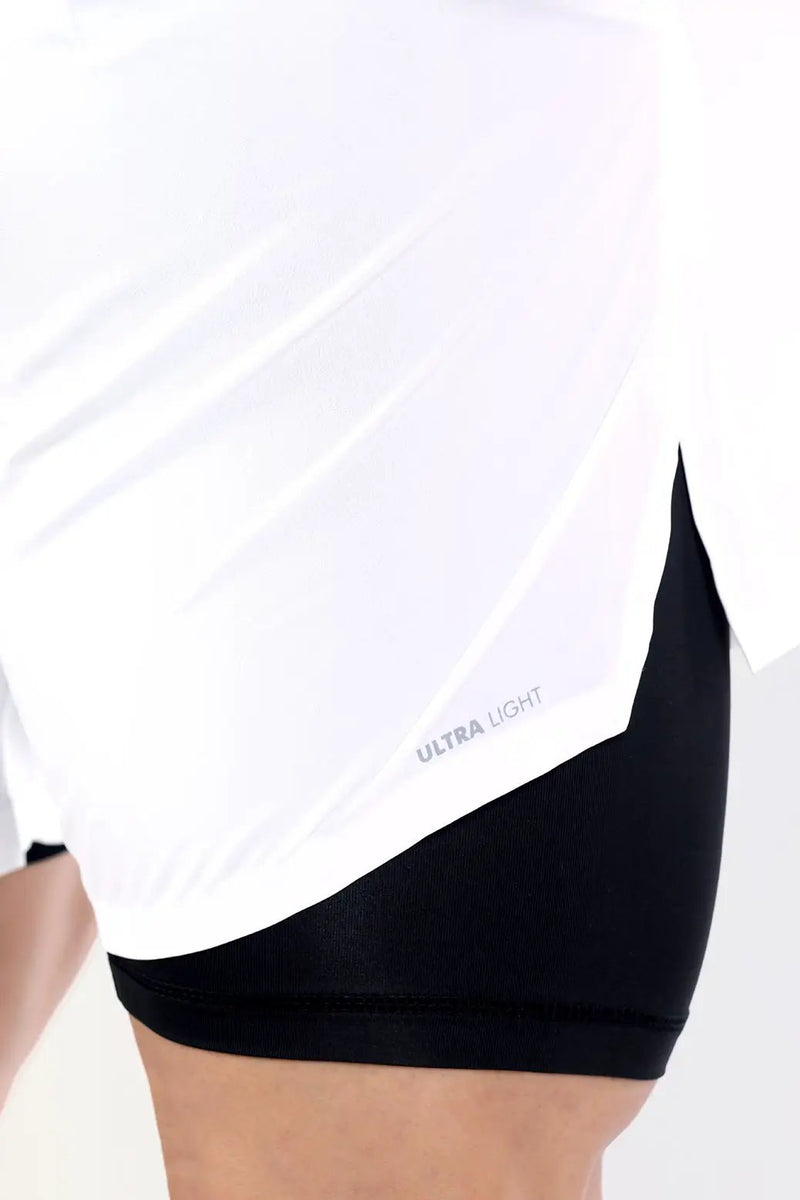 2 in 1 Compression Shorts White by Fuaark Nz