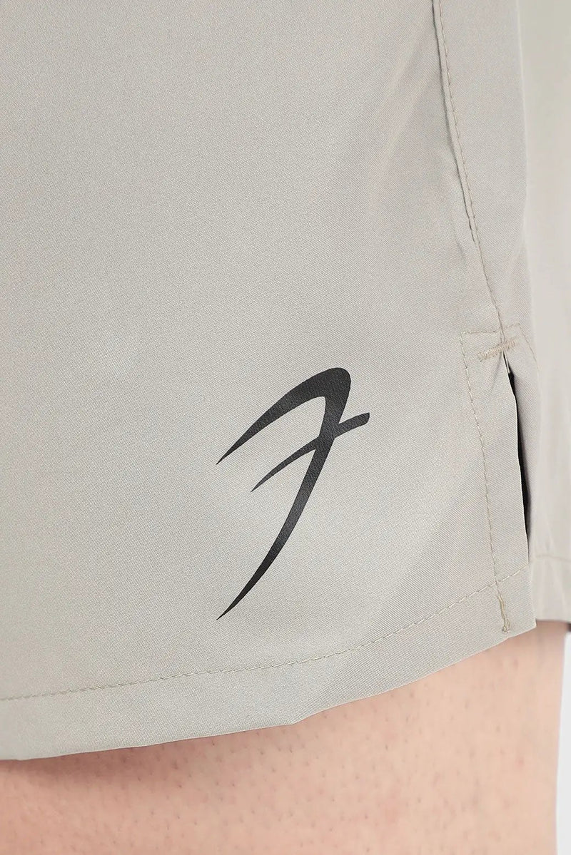 2 in 1 Compression Shorts Beige by Fuaark Nz