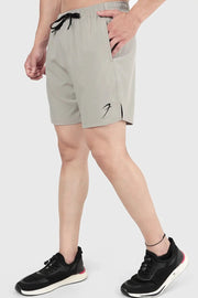 2 in 1 Compression Shorts Beige by Fuaark Nz