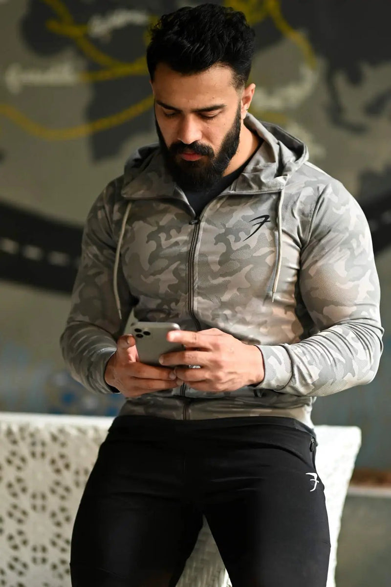Camo Jacket Light Grey by Fuaark Nz