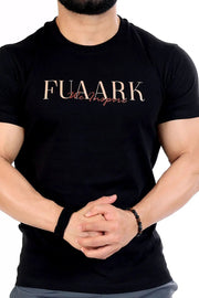 Classic T-shirt Black with Brown by Fuaark Nz