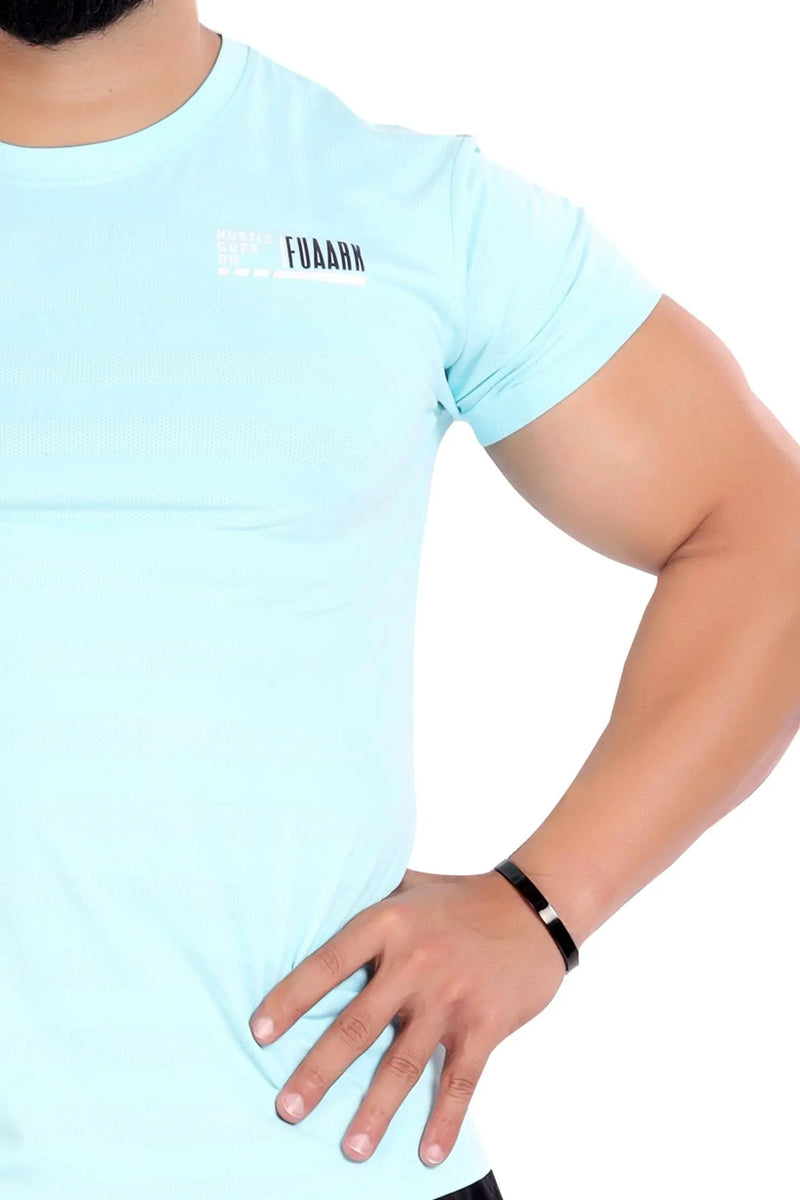 Emblem T-shirt Sky Blue by Fuaark Nz