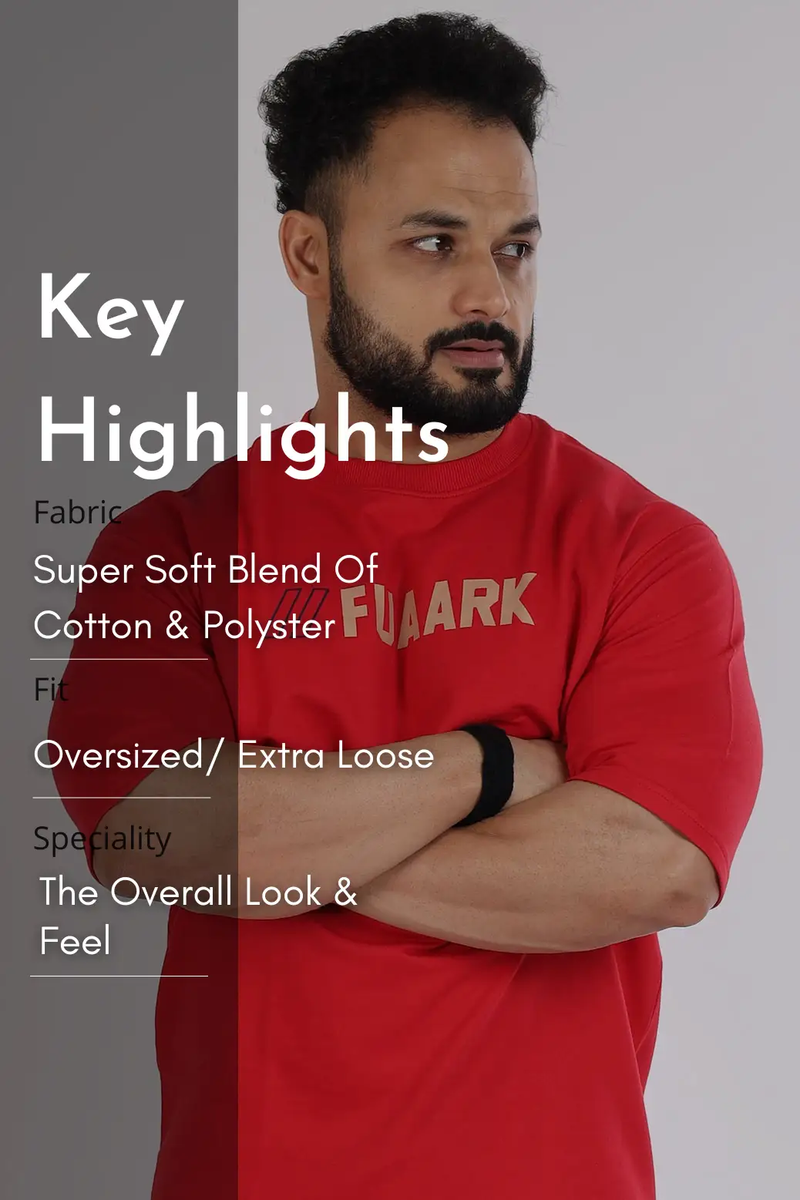 Greatest Oversized T-shirt Red by Fuaark Nz
