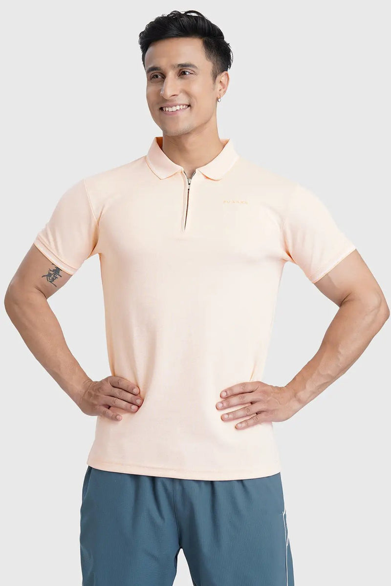 Heritage Polo T-shirt Peach by Fuaark Nz