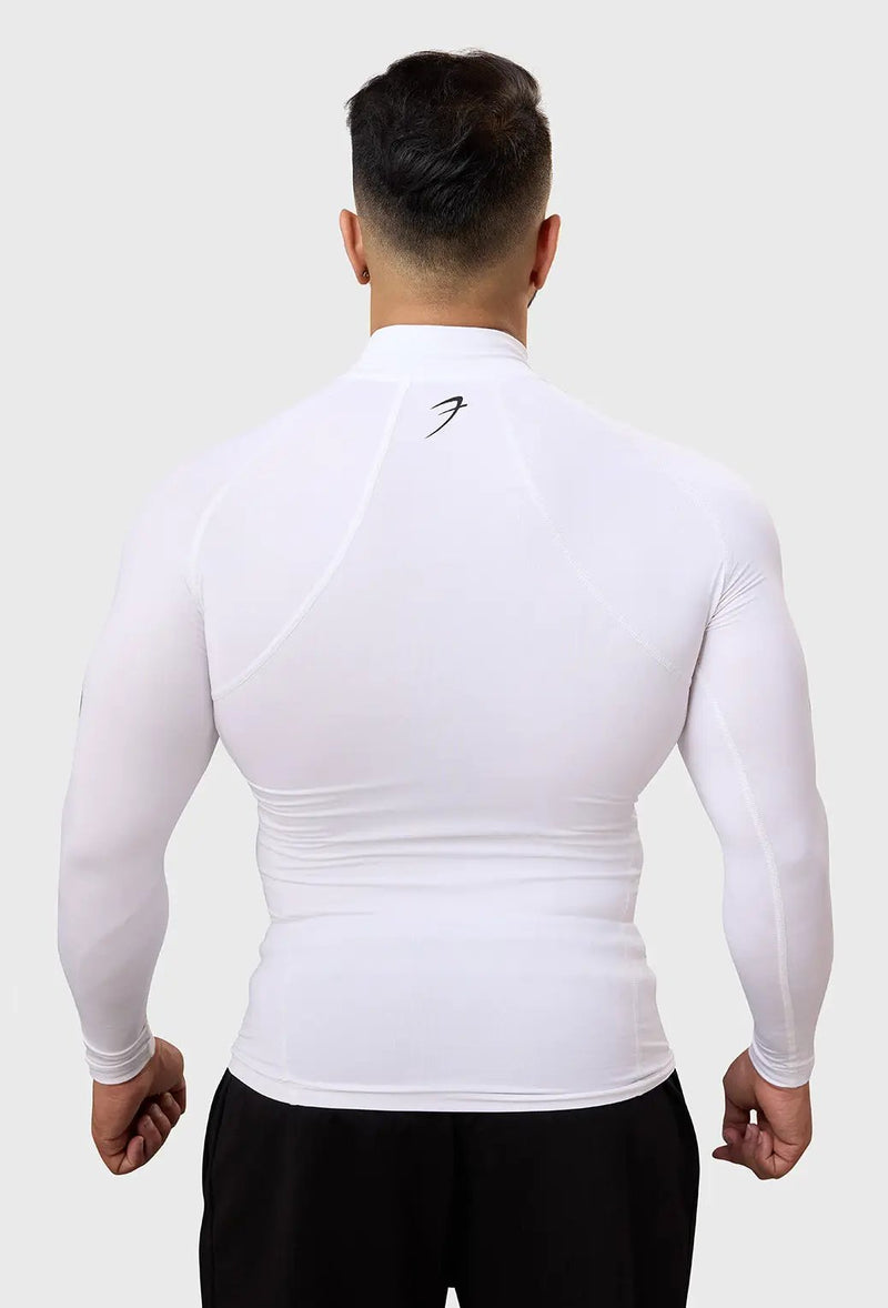 High Neck Compression Full Sleeves T-shirt White by Fuaark Nz