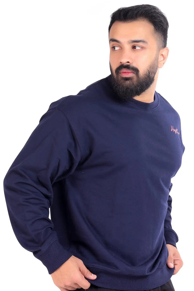 Hustler Oversized Sweatshirt Navy by Fuaark Nz