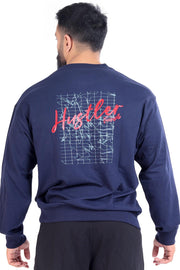 Hustler Oversized Sweatshirt Navy by Fuaark Nz