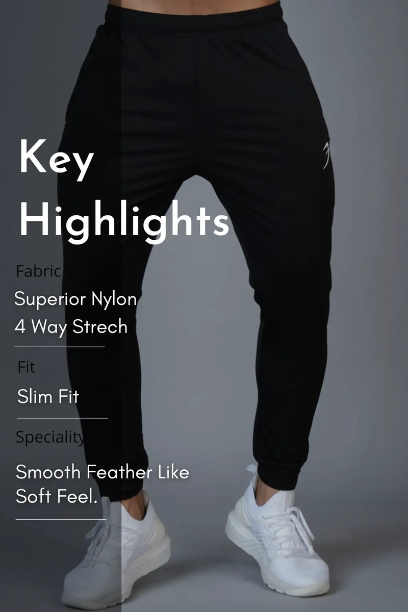 Identity Nylon Joggers Black by Fuaark Nz