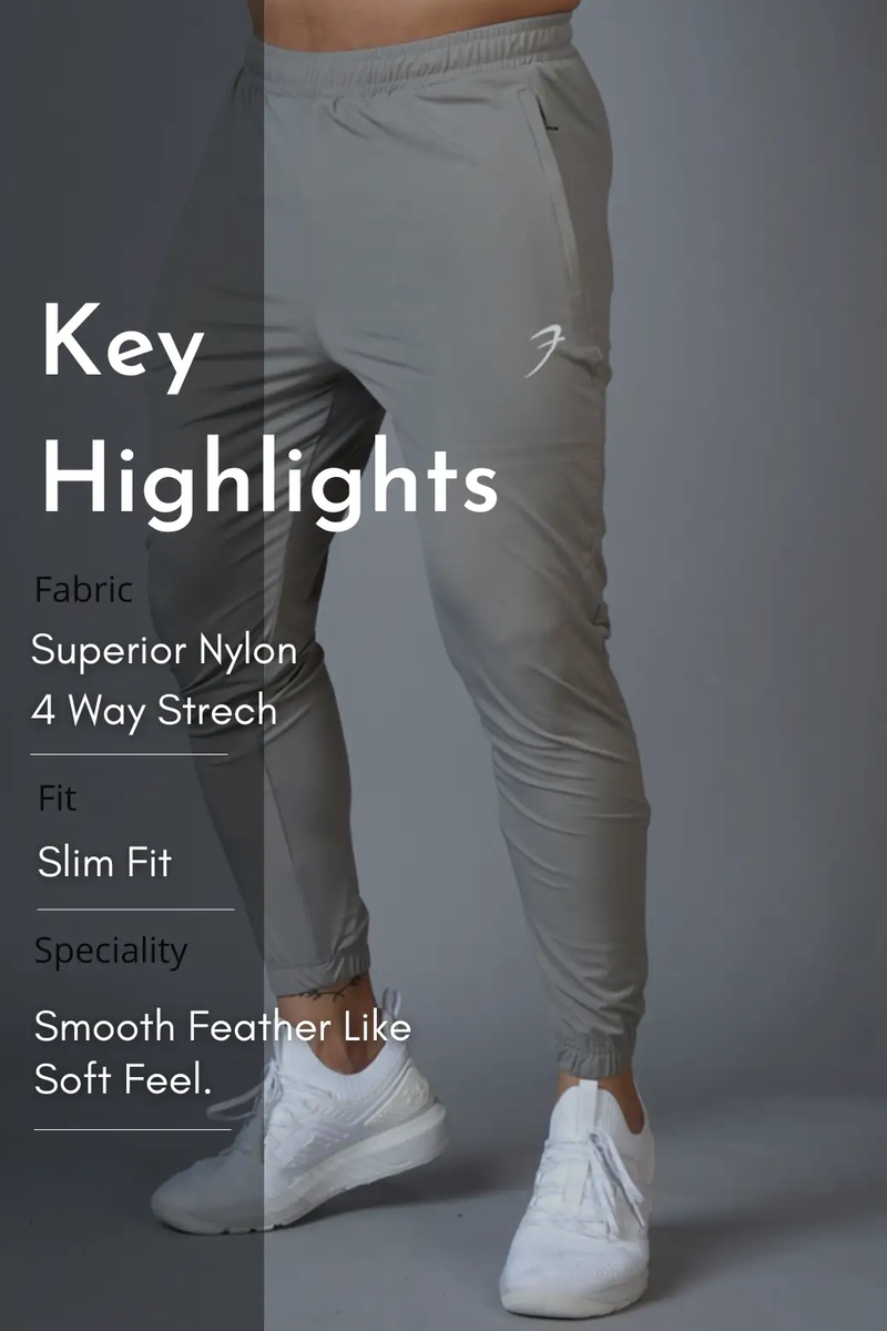 Identity Nylon Joggers Light Grey by Fuaark Nz