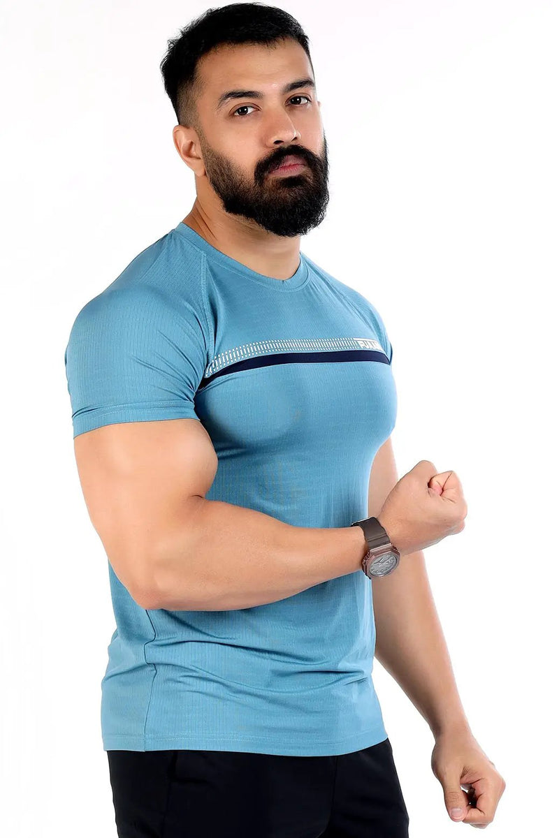 Lining T-shirt Blue by Fuaark Nz