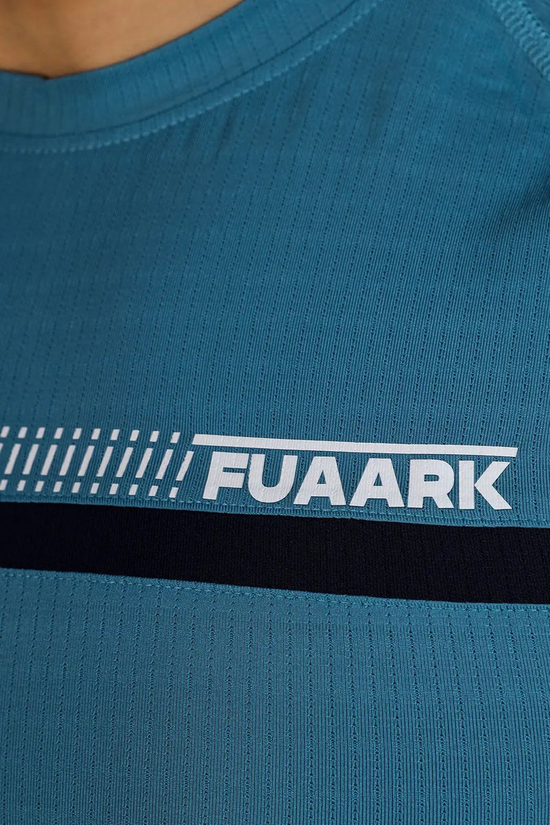 Lining T-shirt Blue by Fuaark Nz