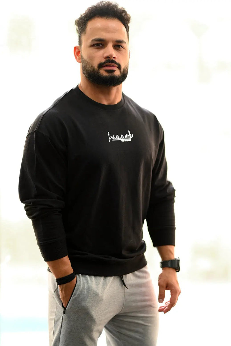 Oversized Sweatshirt Black by Fuaark Nz