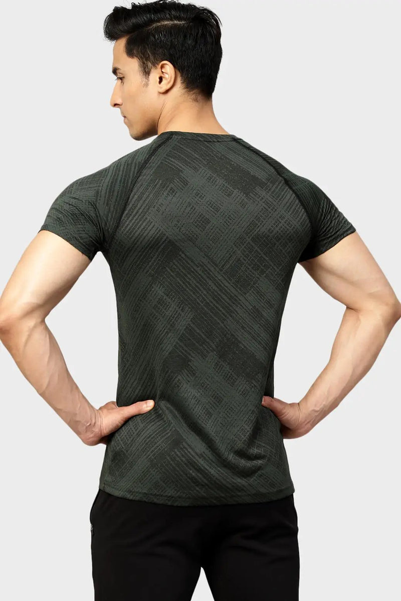 Ozone Jacquard T-shirt Green by Fuaark Nz