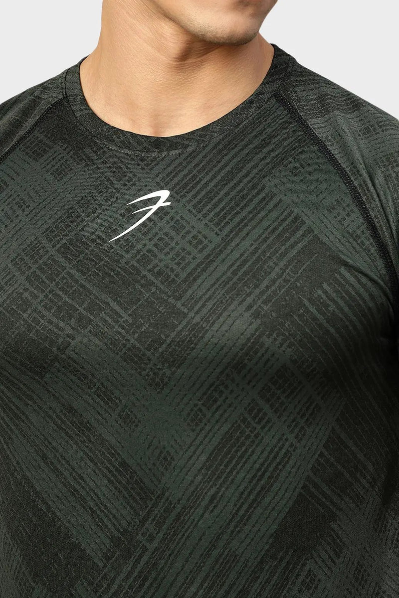 Ozone Jacquard T-shirt Green by Fuaark Nz