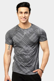 Ozone Jacquard T-shirt Coal by Fuaark Nz