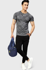 Ozone Jacquard T-shirt Coal by Fuaark Nz