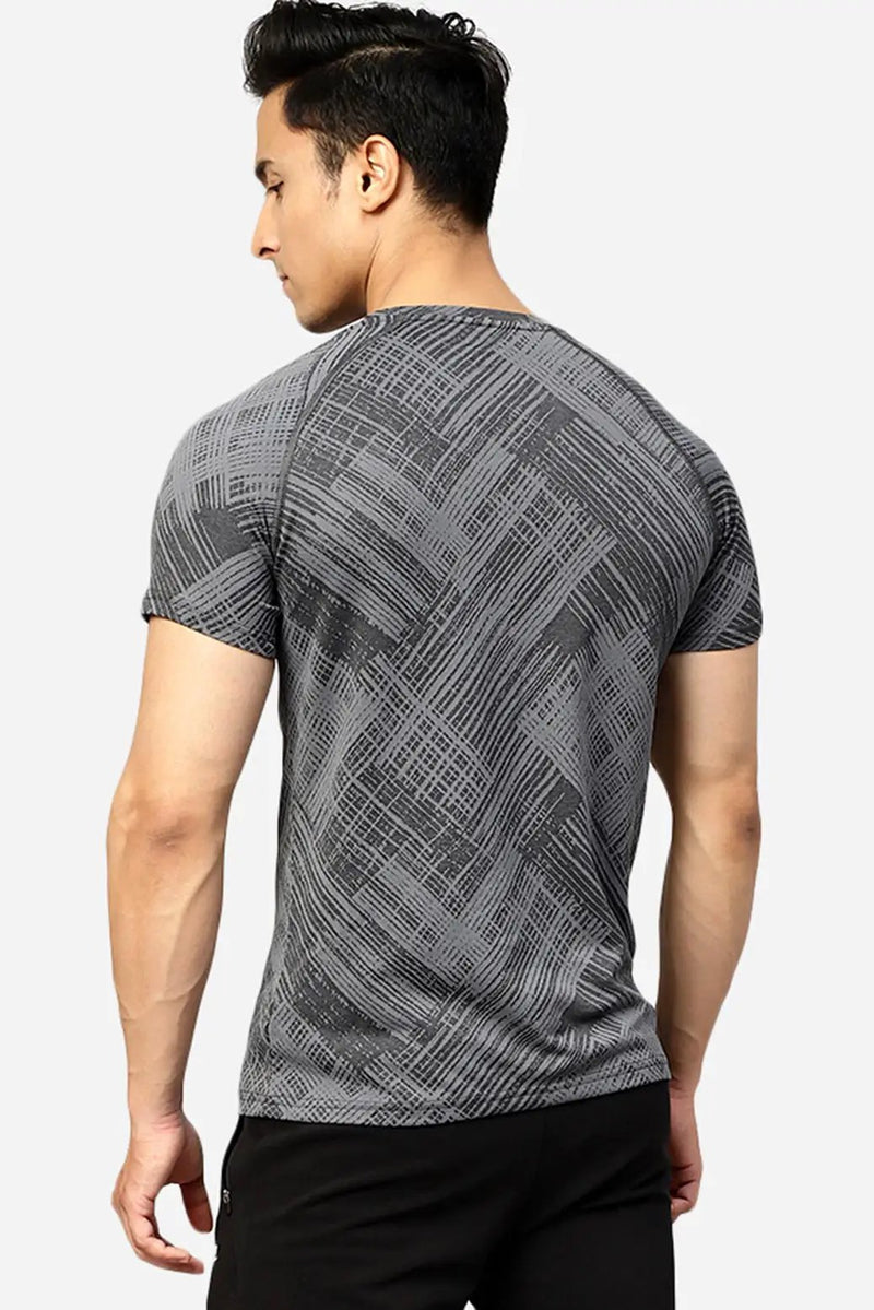 Ozone Jacquard T-shirt Coal by Fuaark Nz