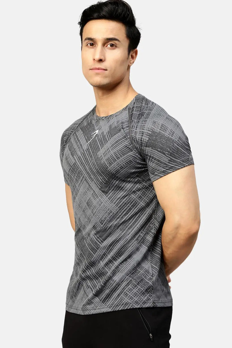 Ozone Jacquard T-shirt Coal by Fuaark Nz