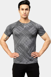 Ozone Jacquard T-shirt Coal by Fuaark Nz