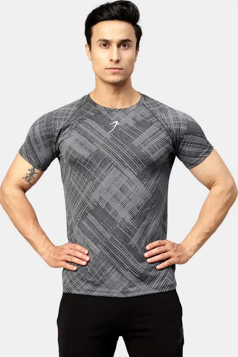 Ozone Jacquard T-shirt Coal by Fuaark Nz