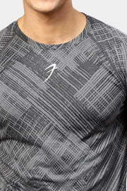 Ozone Jacquard T-shirt Coal by Fuaark Nz