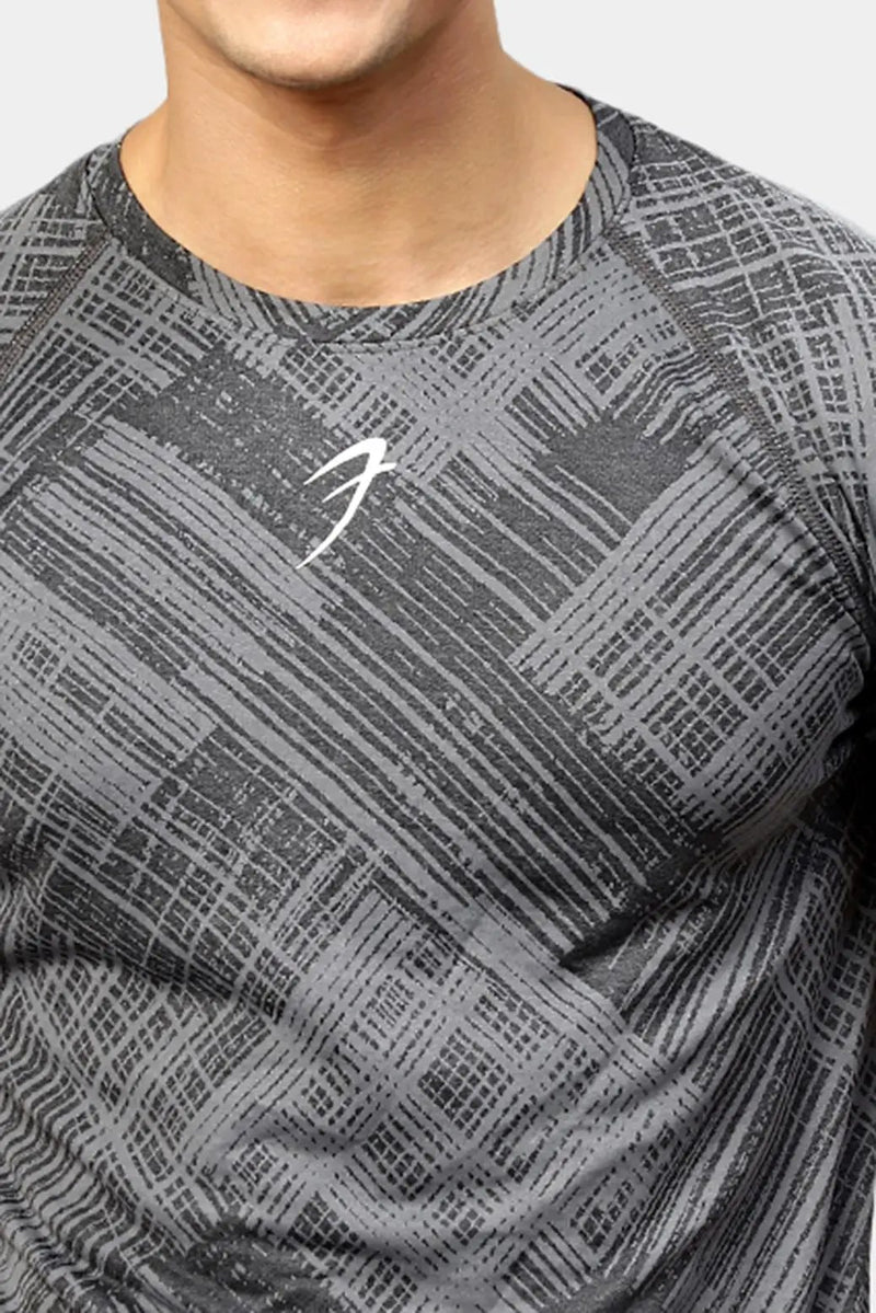 Ozone Jacquard T-shirt Coal by Fuaark Nz