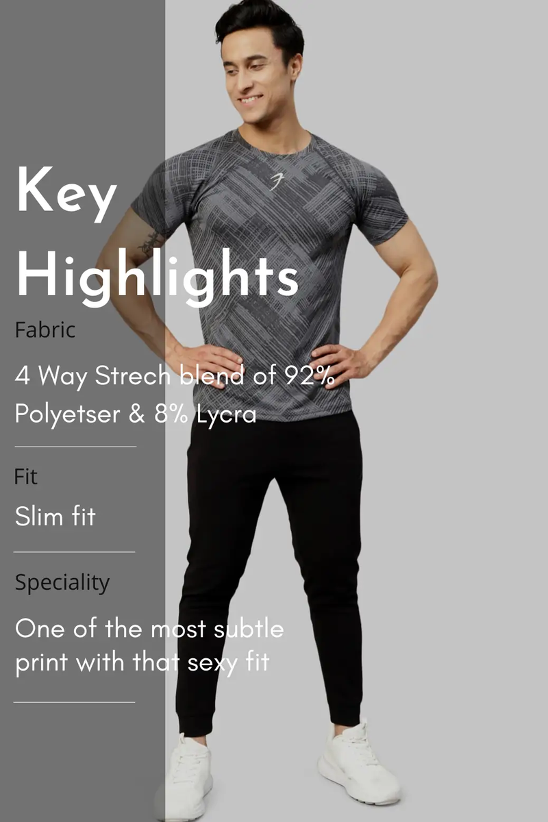 Ozone Jacquard T-shirt Coal by Fuaark Nz