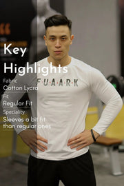 Peak Fullsleeves T-shirt White by Fuaark Nz
