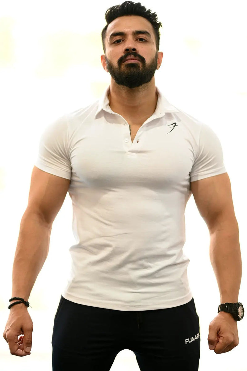 Polo T-shirt White by Fuaark Nz