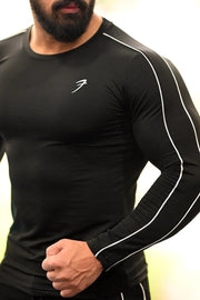 Revival Piping Fullsleeves T-shirt Black by Fuaark Nz