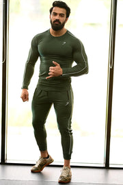 Revival Piping Fullsleeves T-shirt Green by Fuaark Nz