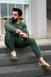 Revival Piping Fullsleeves T-shirt Green by Fuaark Nz