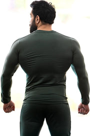 Revival Piping Fullsleeves T-shirt Green by Fuaark Nz
