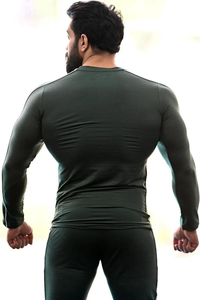 Revival Piping Fullsleeves T-shirt Green by Fuaark Nz