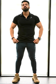 Polo T-shirt Black by Fuaark Nz
