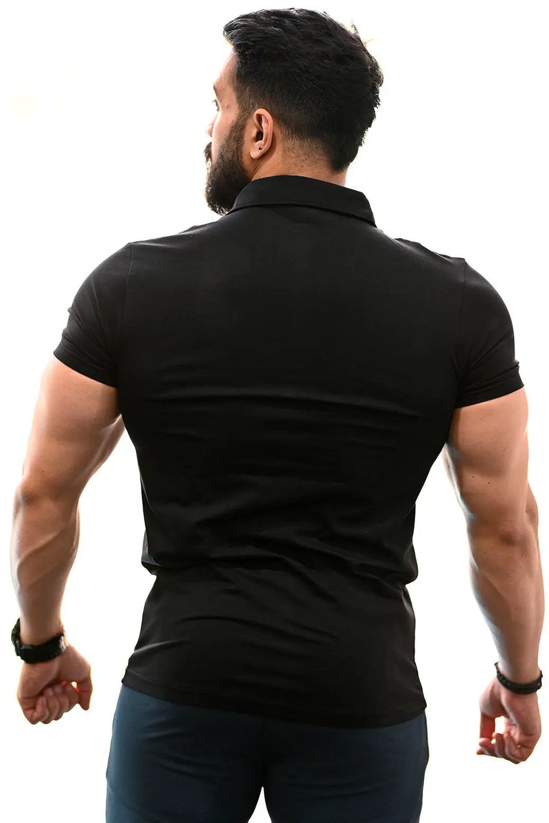 Polo T-shirt Black by Fuaark Nz