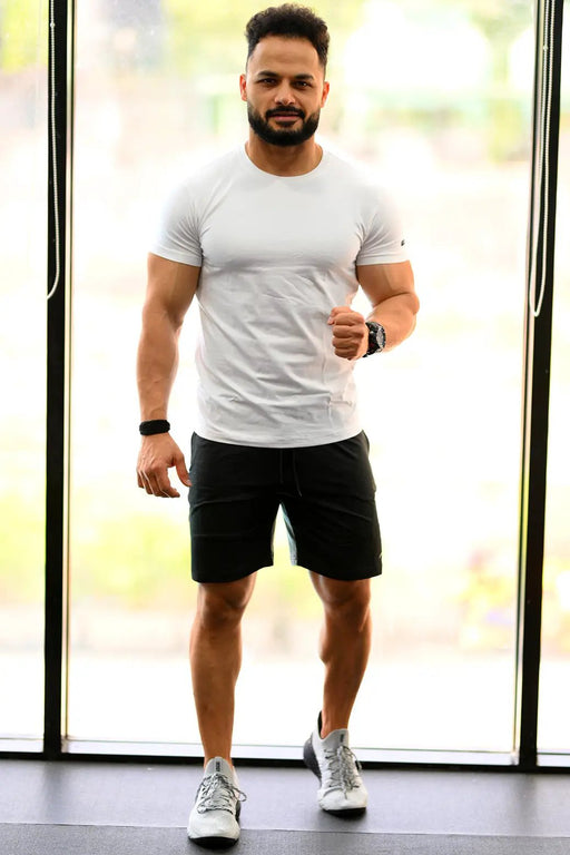 Box Shorts Black with Grey by Fuaark Nz