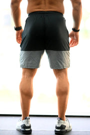 Box Shorts Black with Grey by Fuaark Nz