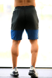 Box Shorts Black with Blue by Fuaark Nz
