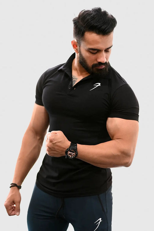 Polo T-shirt Black by Fuaark Nz
