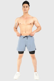 2 in 1 5" Compression Shorts Light Grey by Fuaark Nz