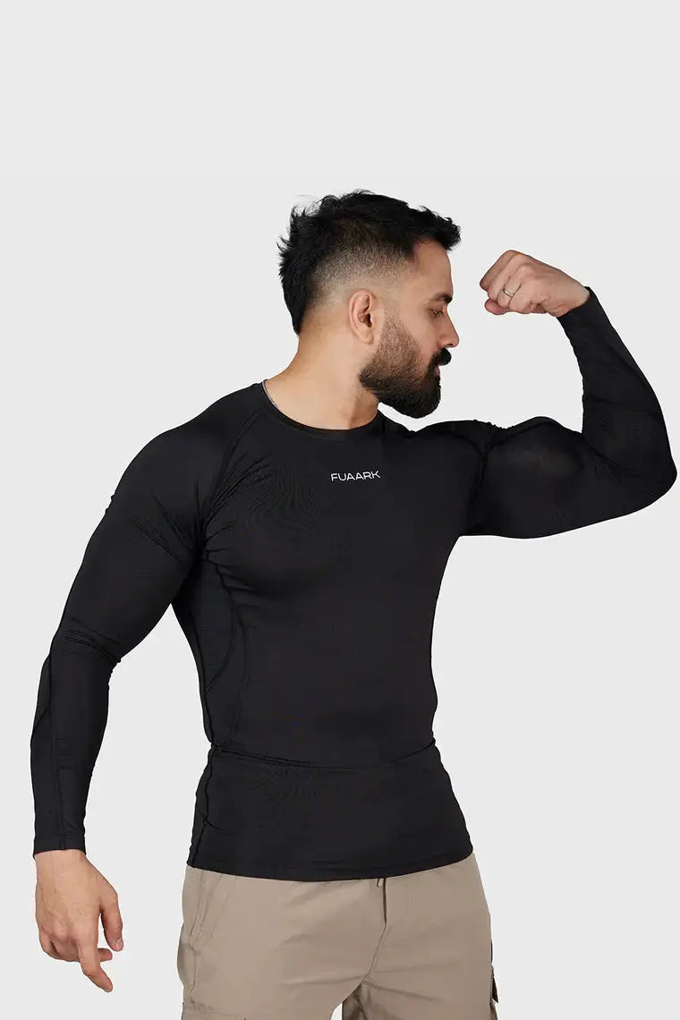 Compression 2.0 Full Sleeves T-shirt Black by Fuaark Nz