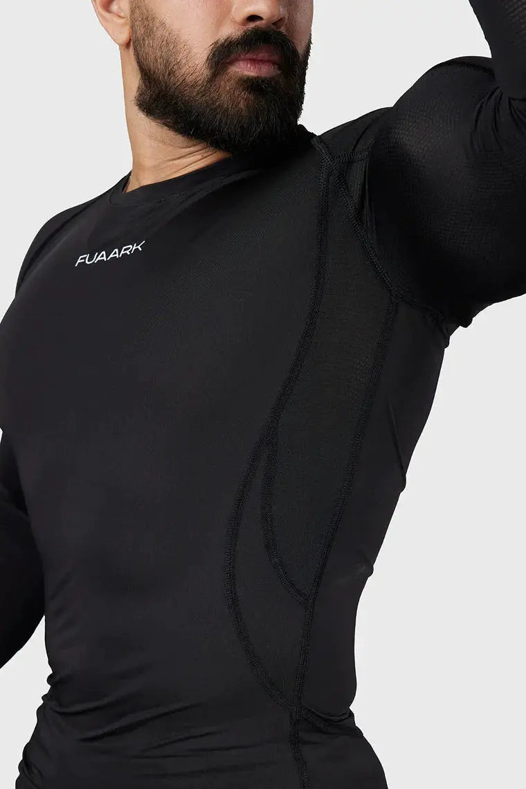 Compression 2.0 Full Sleeves T-shirt Black by Fuaark Nz
