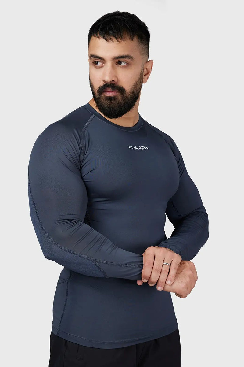 Compression 2.0 Full Sleeves T-shirt Grey by Fuaark Nz