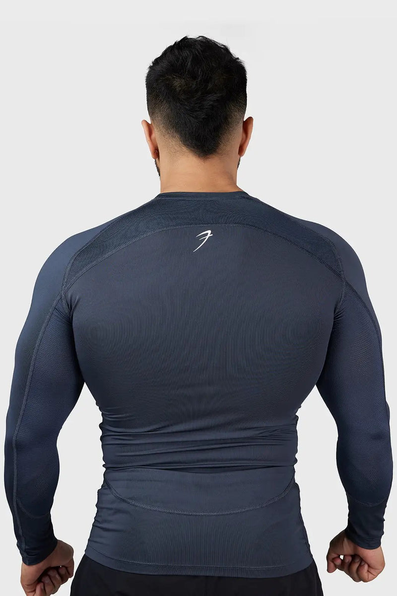 Compression 2.0 Full Sleeves T-shirt Grey by Fuaark Nz